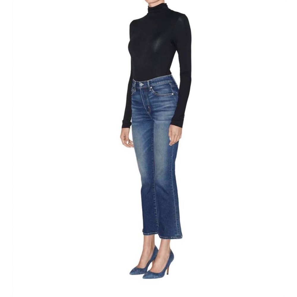 LE JEAN Stella Crop Flare Jean - Side Slit -Size 29 - Luna (Medium) Wash